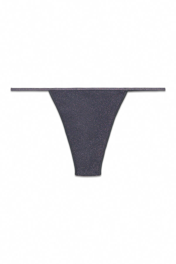 HI&BYE Tanga de lurex negra sin costuras gris