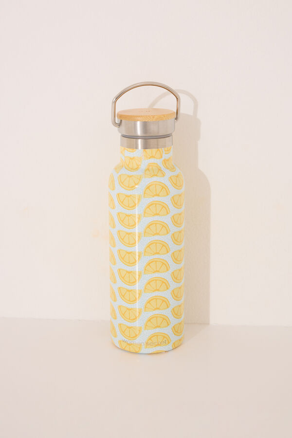 Womensecret Botella metálica con estampado de limones de Snoopy estampado