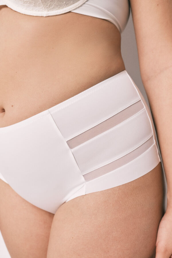 Women'secret Panty reductora alta blanca amarillo