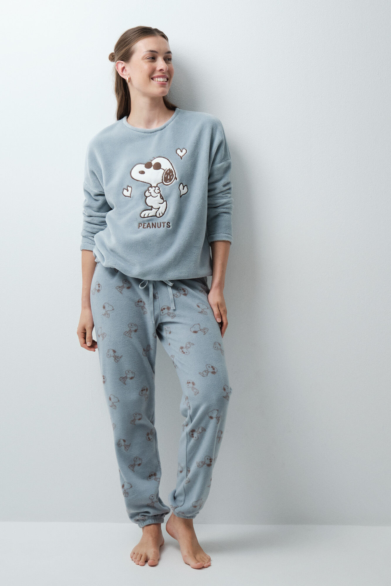 Women'secret Pijama larga Snoopy polar