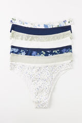 Womensecret Pack 7 panties brasileños algodón lisos y estampados estampado
