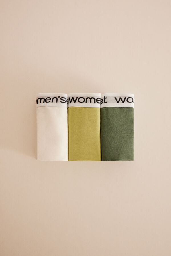 Womensecret Pack 3 tangas algodón logo blanco