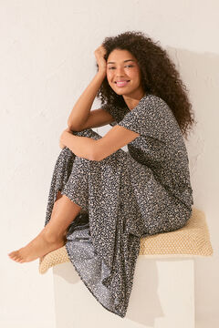 Womensecret Vestido largo lazo cintura negro