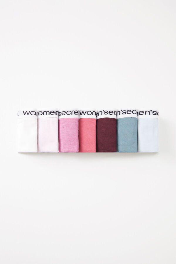 Womensecret Pack 7 tangas algodón logo blanco