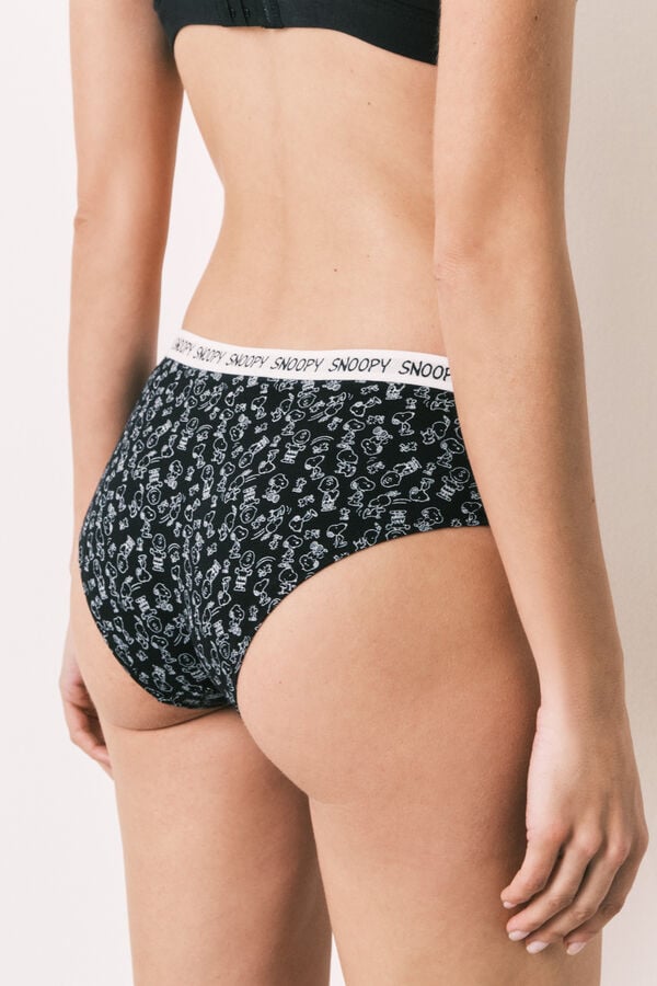 Women'secret Pack 7 panties anchas de algod&oacute;n estampado Snoopy estampado