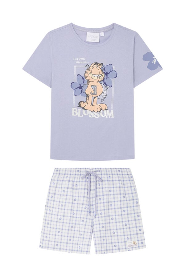 Womensecret Pijama corto 100% algodón Garfield morado/lila