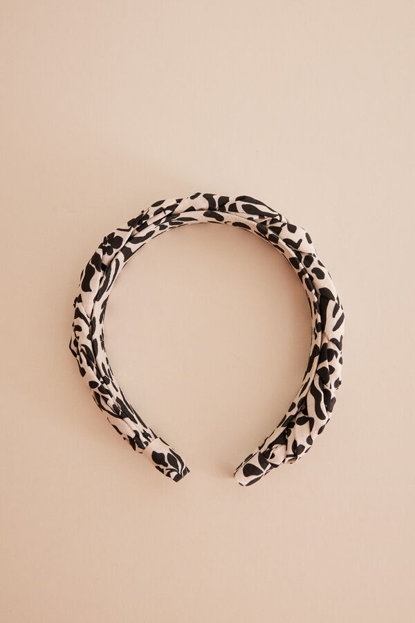 Womensecret Diadema pelo flores b&w blanco