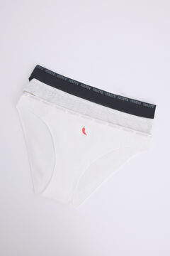 Womensecret Pack 3 bragas clásicas negro, blanco, gris blanco