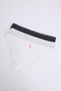 Womensecret Pack 3 bragas clásicas negro, blanco, gris blanco