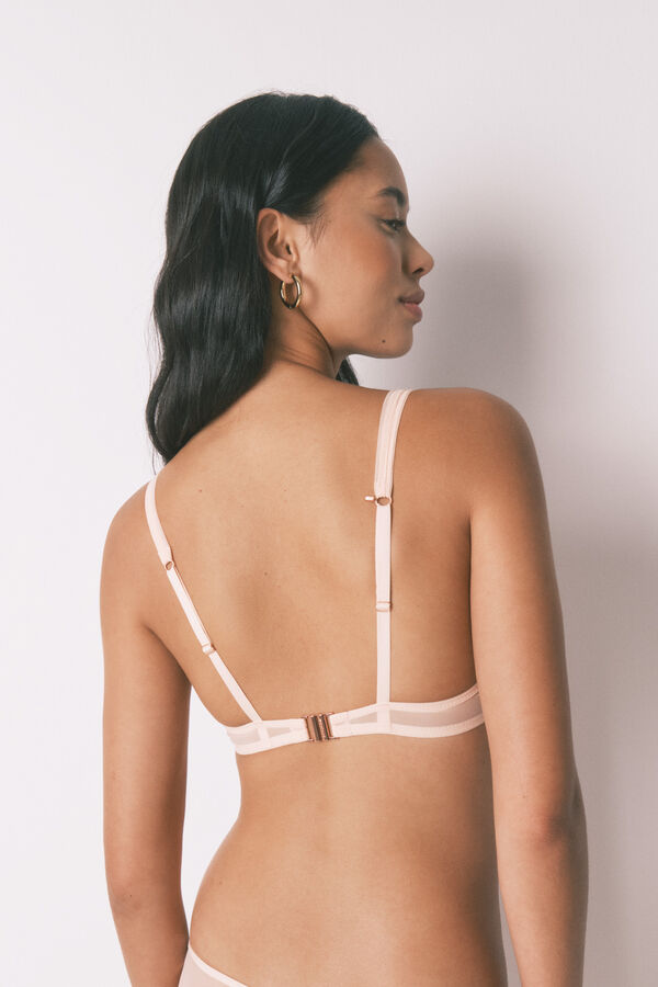 Women'secret Brasier cuello halter de tul rosa con cierre especial  rosa