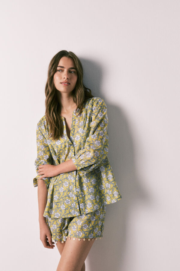 Women'secret Conjunto corto camisero estampado de flores estampado