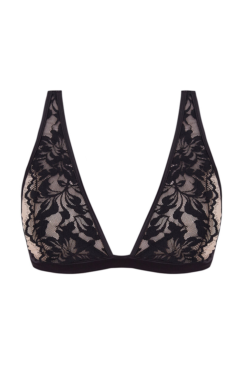 FANTASTIC Brasier halter encaje transparencias negro Brasieres