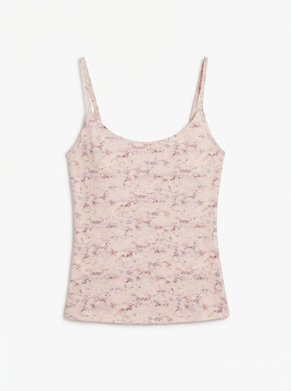 Women'secret Playera de copa fija interior estampado de serpiente blanco