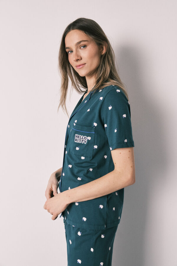 Women'secret Pijama camisera Hello Kitty manga corta de algod&oacute;n" estampado