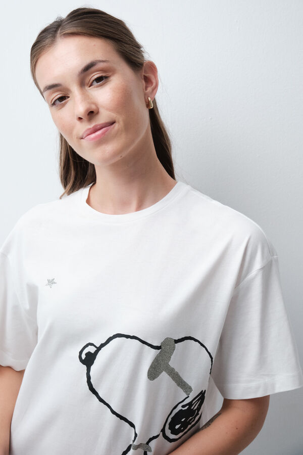 Women'secret Pijama de algod&oacute;n Snoopy legging blanco