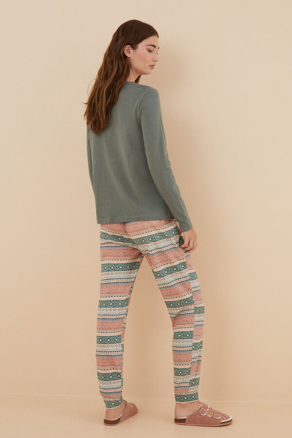 Womensecret Pijama 100% algodón Snoopy verde verde