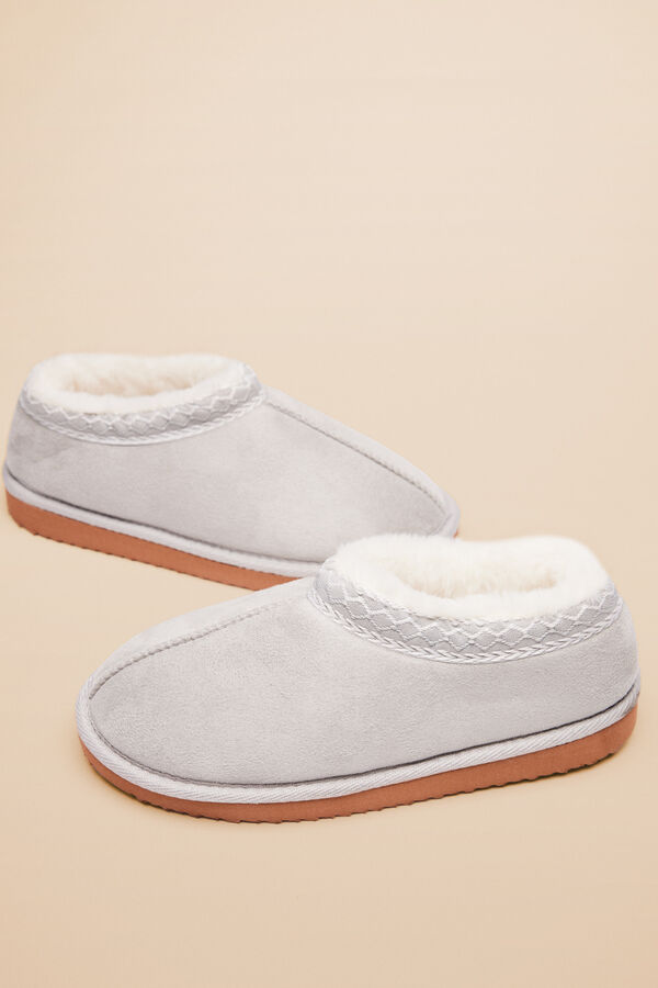 Womensecret Pantuflas casa bota gris gris