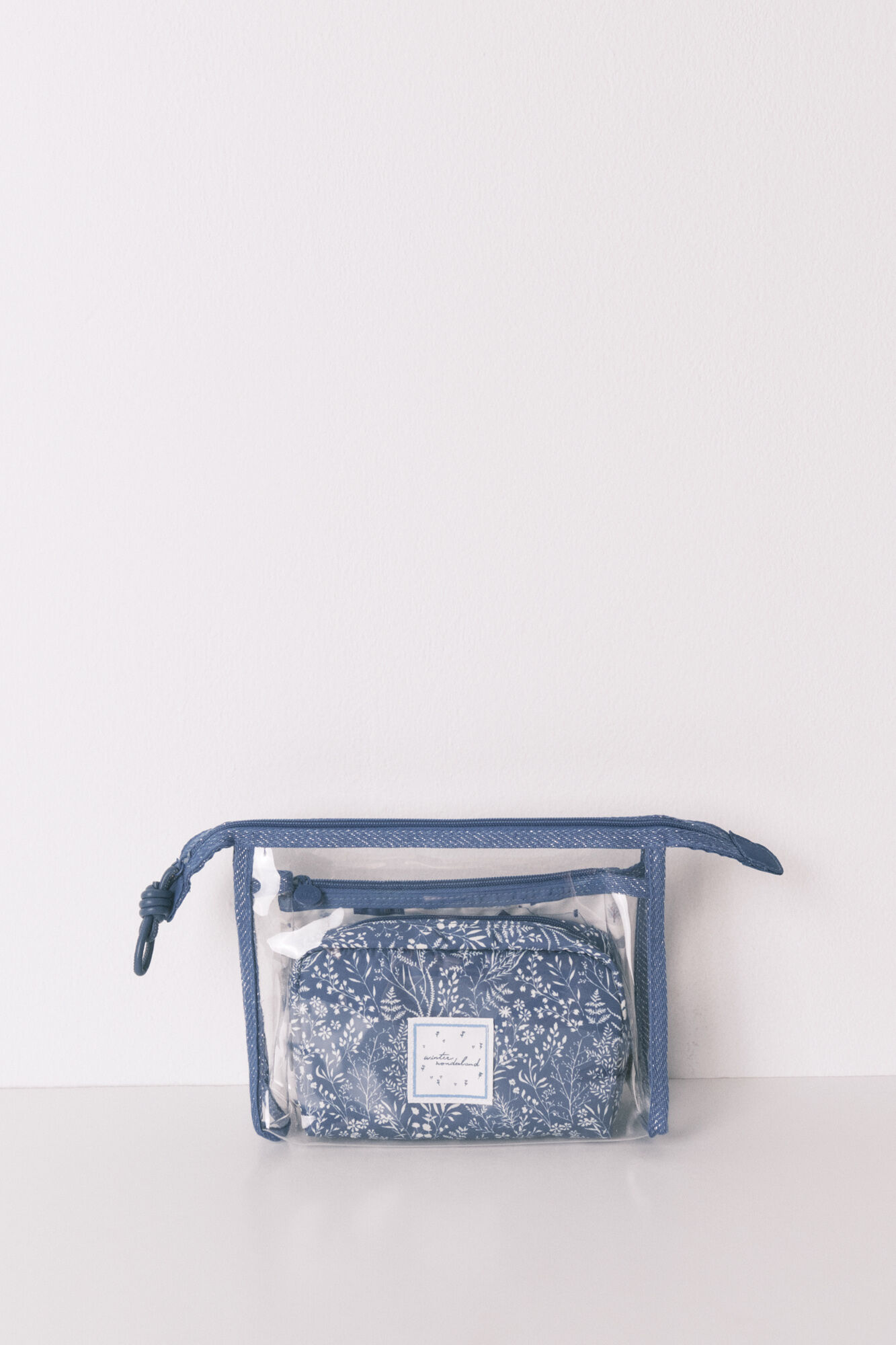 Women'secret Pack de 3 neceseres con estampados surtidos en azul y blanco