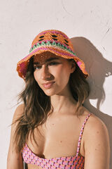 Women'secret Sombrero bucket de crochet multicolor estampado