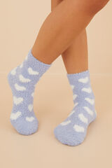Womensecret Calcetines pelo corazones azul azul