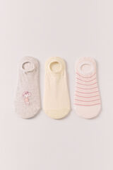Women'secret Pack 3 calcetines invisibles estampados Peanuts estampado