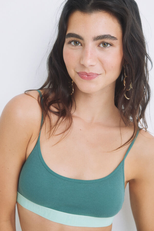 Womensecret Brasier top algodón verde verde