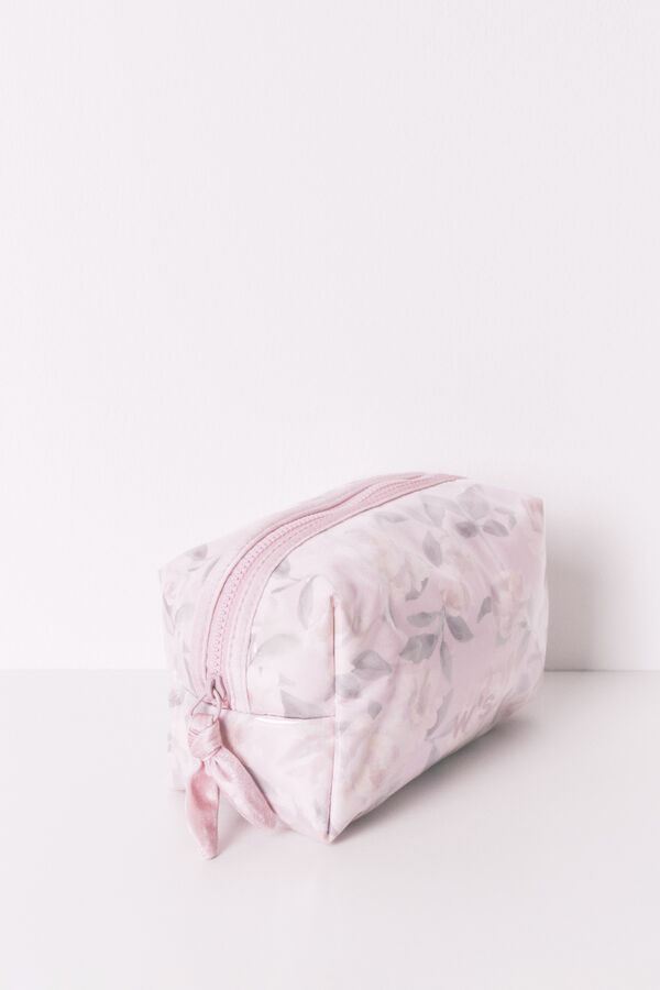 Womensecret Neceser con estampado de flores rosa mediano rosa