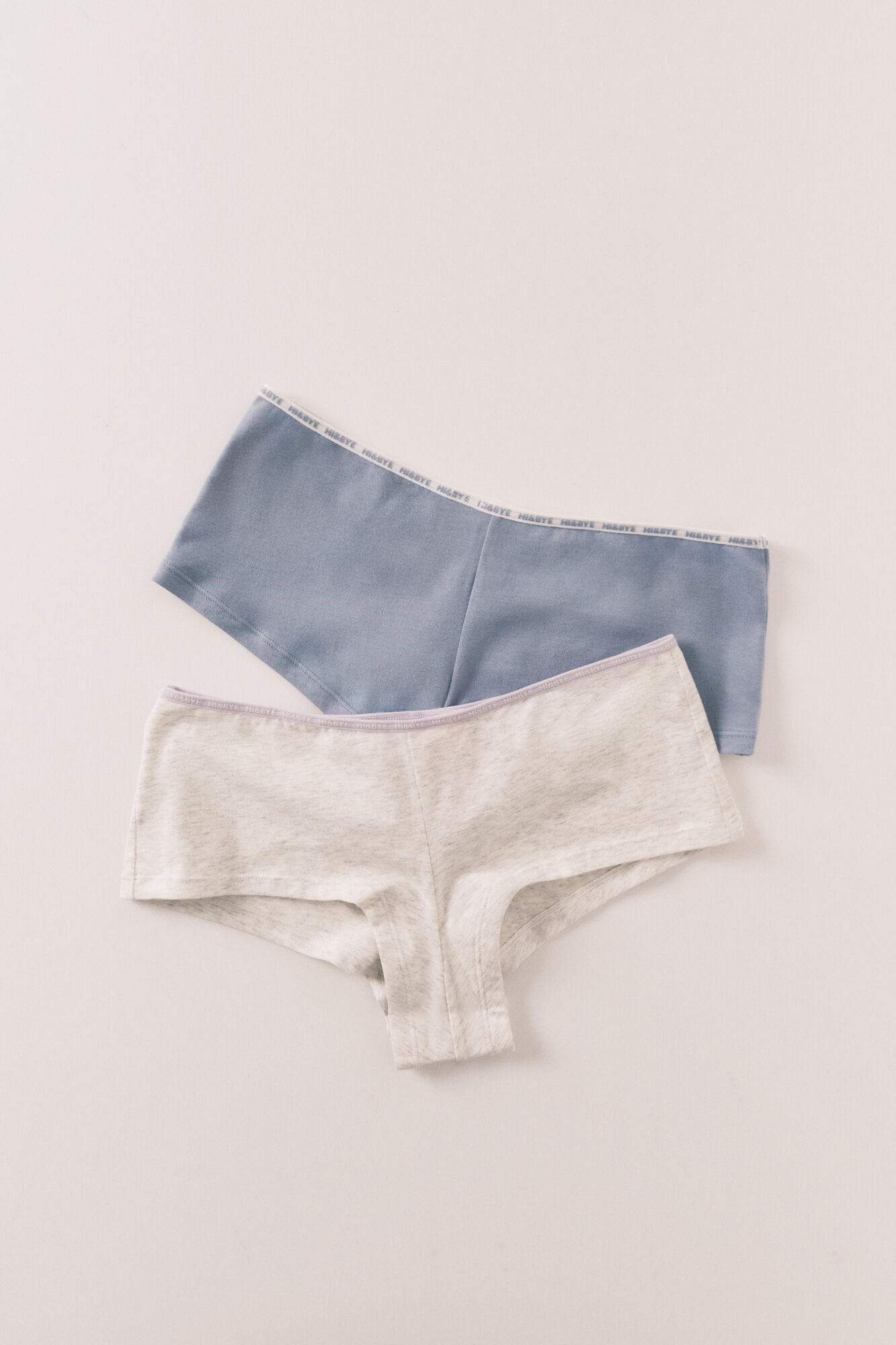 HI&BYE Pack 2 panties boxer de algod&oacute;n azul gris