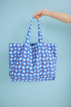 Womensecret Bolso tote estampado azul estampado