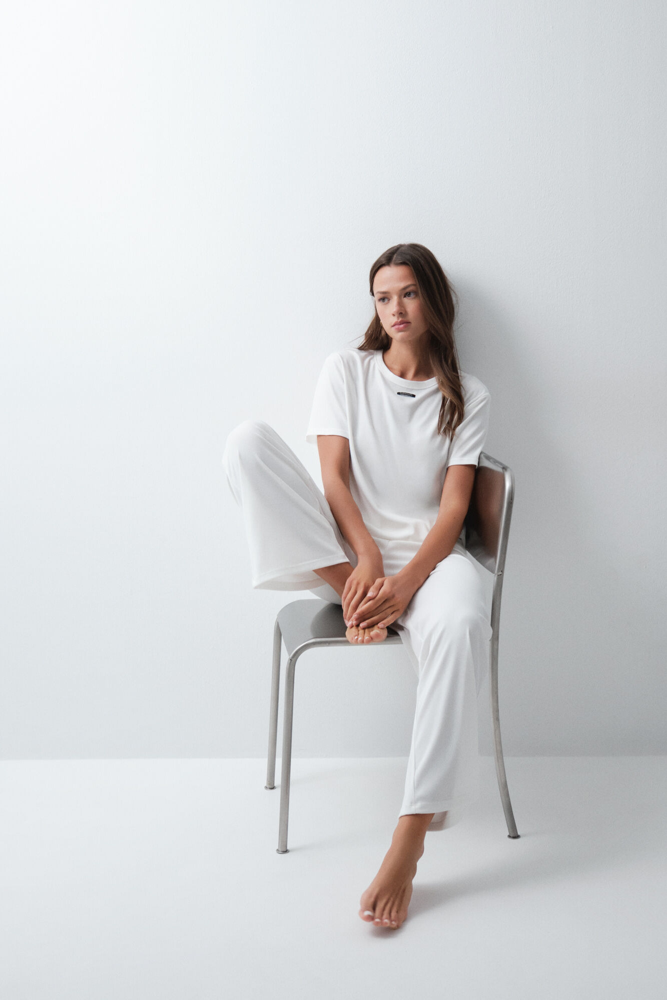 Women'secret Pijama larga tipo lounge blanca