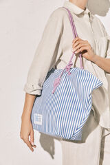 Women'secret Bolsa shopper de lona y cuerda azul
