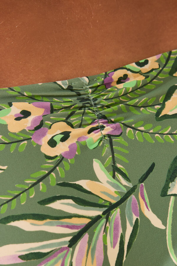 Womensecret Panty bikini clásico print reversible verde