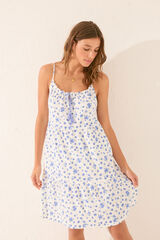 Womensecret Vestido midi blanco con flores blanco