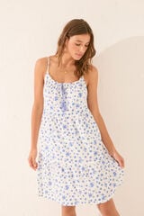 Womensecret Vestido midi blanco con flores blanco