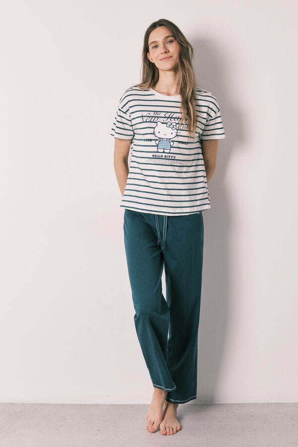 Women'secret Pijama Hello Kitty de manga corta de algod&oacute;n blanco