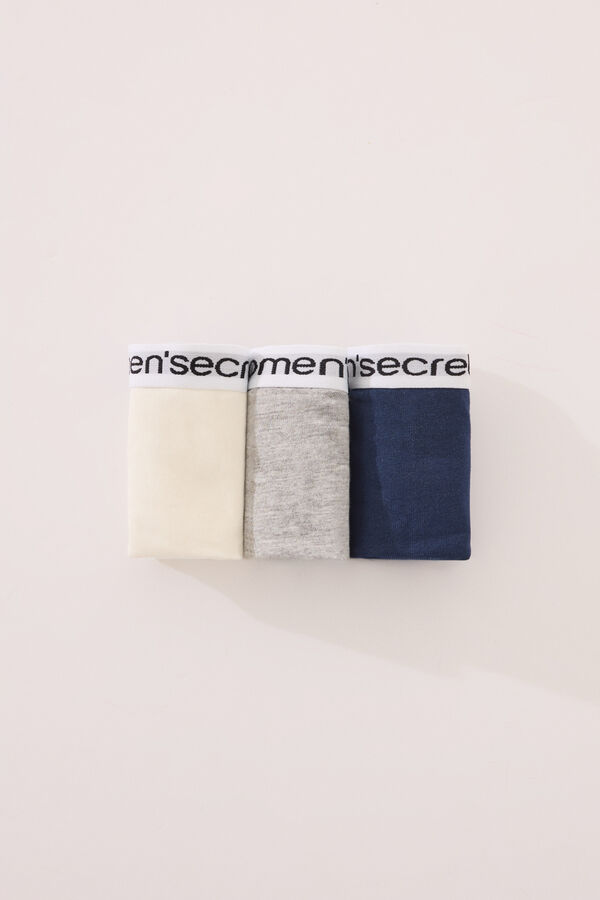 Womensecret Pack de 3 panties clásica de algodón con logo en varios colores blanco