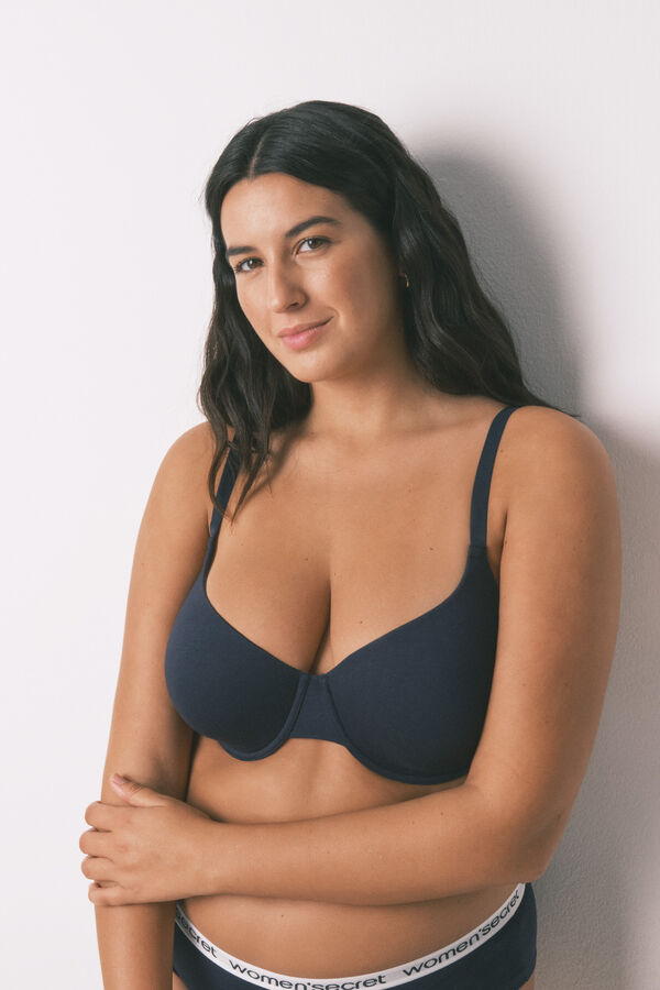 Women'secret BEAUTIFUL brasier clásica de algodón azul oscuro azul