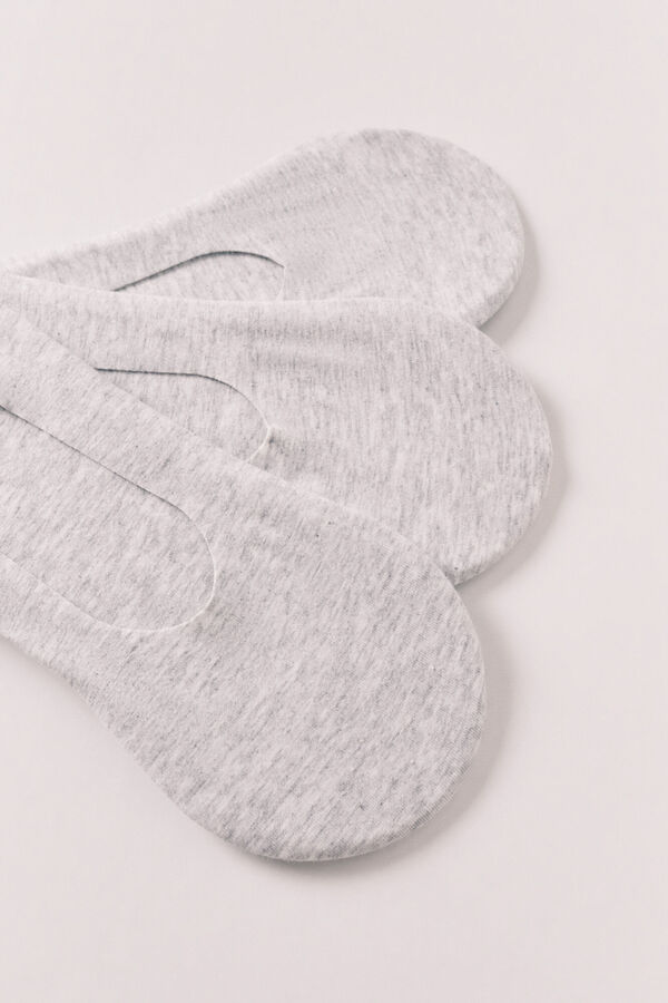 Women'secret Pack de 3 calcetines invisibles neutros gris