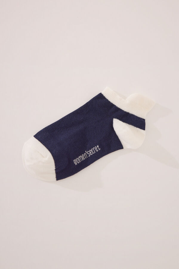 Womensecret Pack de 5 calcetines deportivos short azules estampado