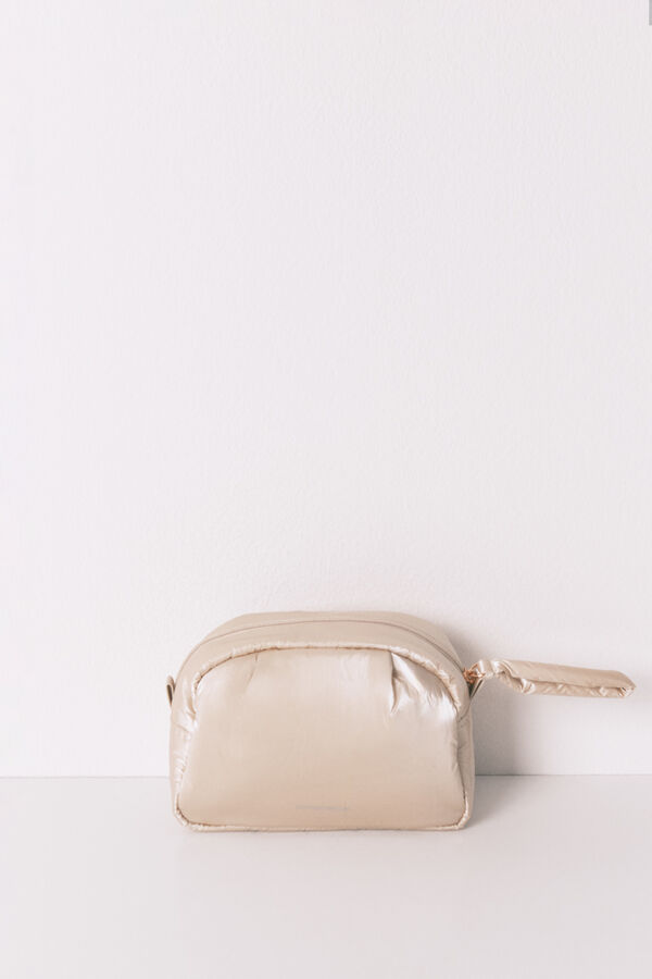 Women'secret Peque&ntilde;o neceser acolchado de color rosa satinado  marfil