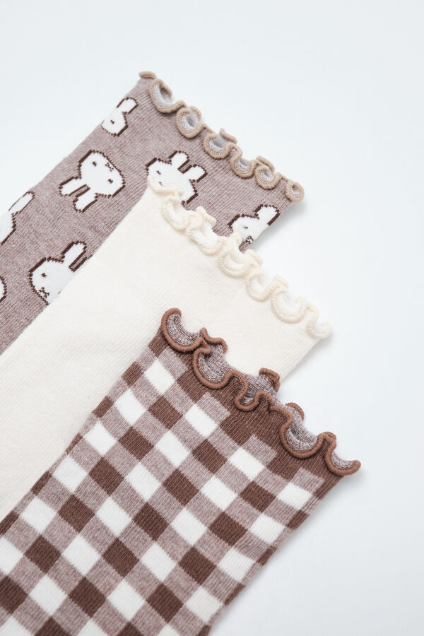 Women'secret Pack 3 calcetines cortos estampado Miffy estampado