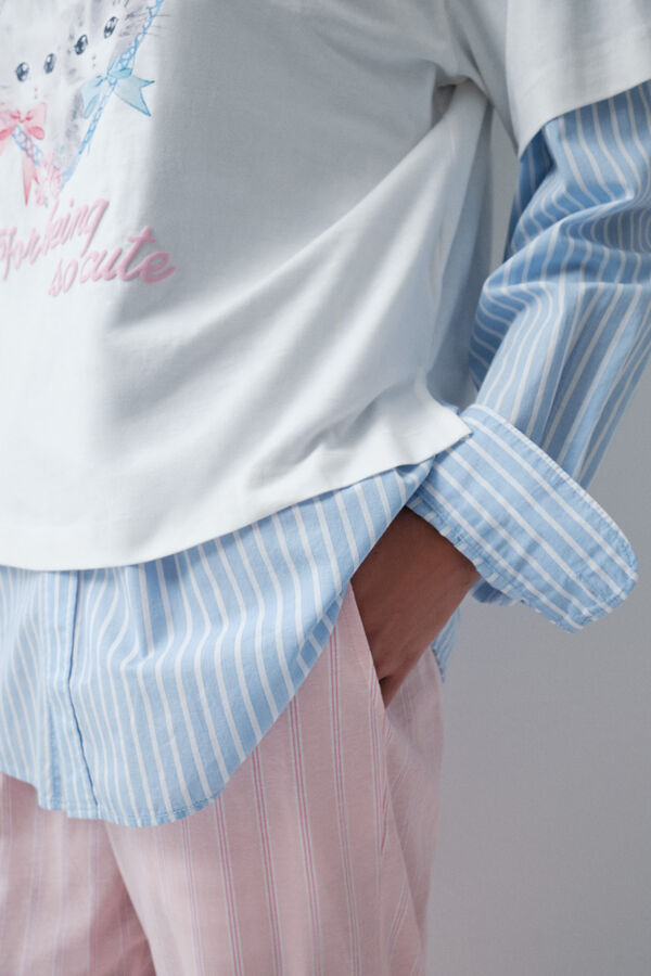 Women'secret Playera de algod&oacute;n con estampado blanco blanco