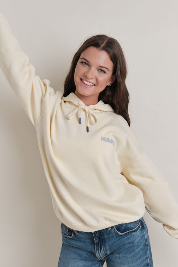 HI&BYE Sudadera con capucha de felpa amarilla amarillo