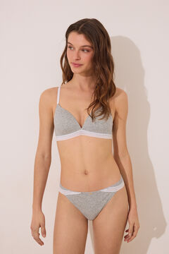 Womensecret Brasier triangular CHARMING relleno de algodón gris gris