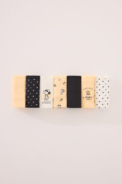Womensecret Pack de 7 panties anchas de algodón con estampado de Snoopy estampado