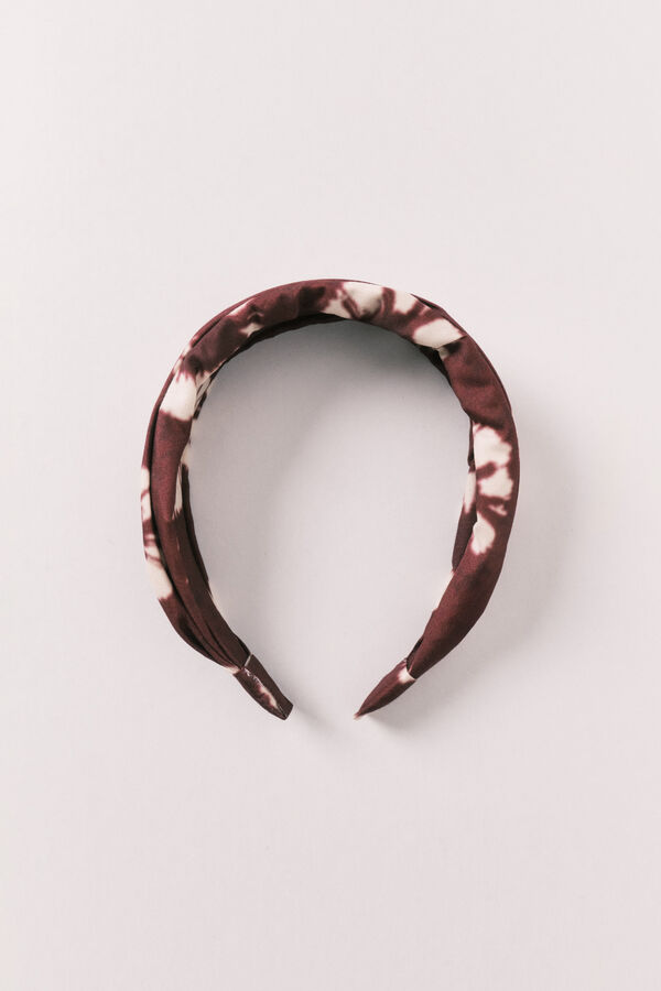 Women'secret Diadema de pelo estampado de flores granate estampado