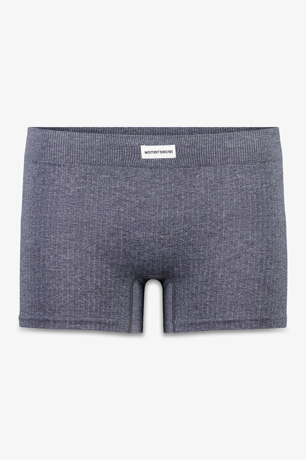 Womensecret Culotte de canalé gris sin sin costuras gris