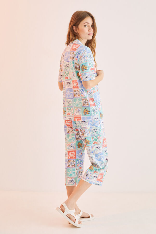 Womensecret Pijama camisera Pantera Rosa 100% algodón Capri tropical estampado