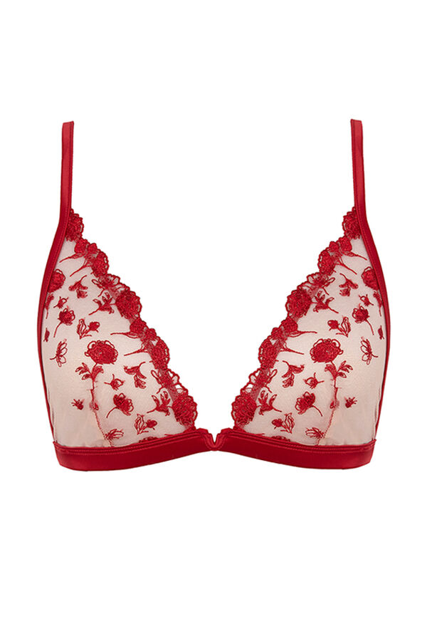 Womensecret Brasier NATURAL triangular encaje rojo rojo