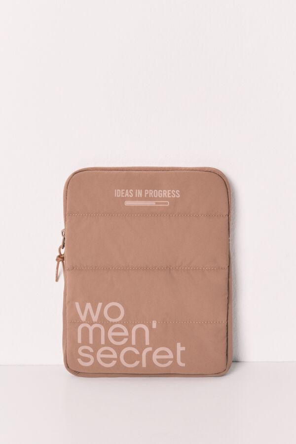 Women'secret Funda tablet acolchada logo marr&oacute;n caf&eacute;